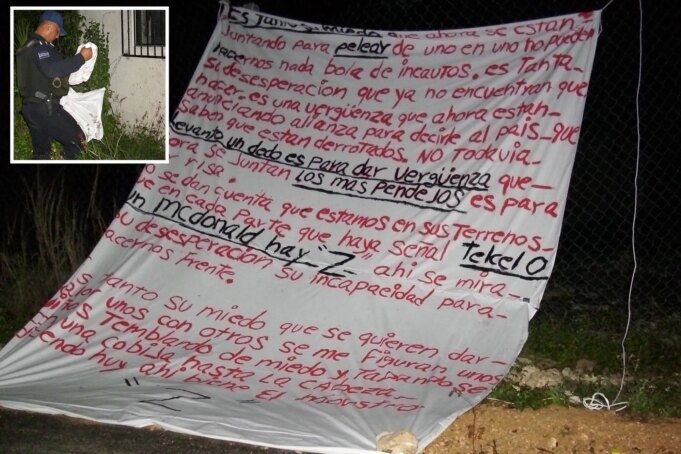 কার্টেল-শাসিত রিসর্টে 'নারকো ব্যানার' আমেরিকানদের হুমকি দেয় বলে জানা গেছে

 | BanglaKagaj.in