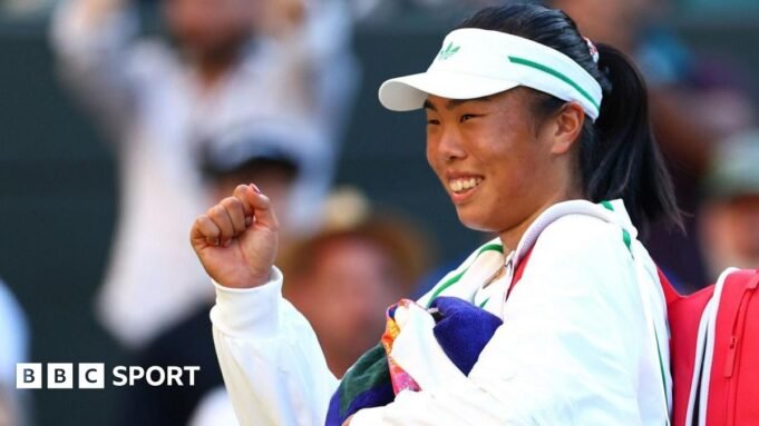 নর্থ ওয়েলসের সবচেয়ে বড় টেনিস ইভেন্টের আয়োজন করবে রেক্সহ্যাম | Mimi Xu pumps her fist after the end of a game