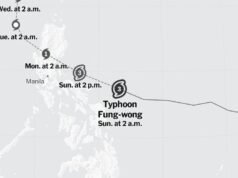 মানচিত্র: টাইফুন ফুং-ওং ট্র্যাকিং
| BanglaKagaj.in মানচিত্র: টাইফুন ফুং-ওং ট্র্যাকিং
| BanglaKagaj.in