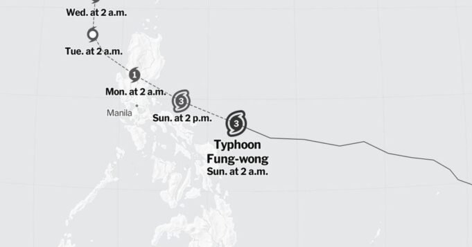 মানচিত্র: টাইফুন ফুং-ওং ট্র্যাকিং

 | BanglaKagaj.in